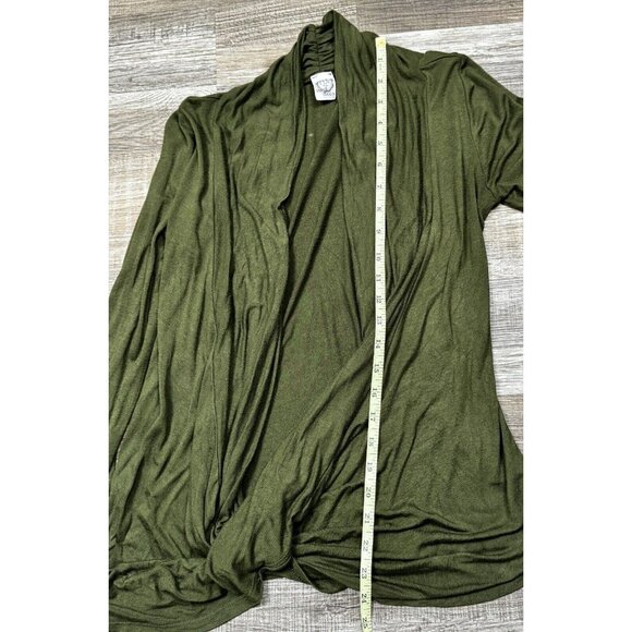 Sun Moon Womens Green Draped Cowl Neck Shirt Partial Lace Cuff Stretch Large? - Picture 10 of 12